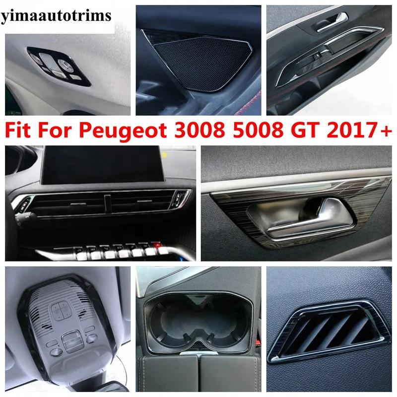 Water Cup Panel / Door Speaker / Handle Bowl / Glove Box Cover Trim For Peugeot 3008 5008 GT 2017 - Accessories Interior