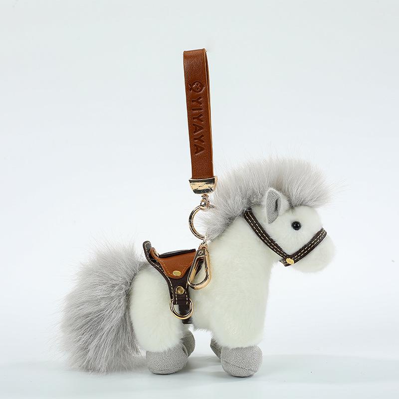 

2026 Year of the Horse Plush Keychain - Spring Festival Gift 13cm білий