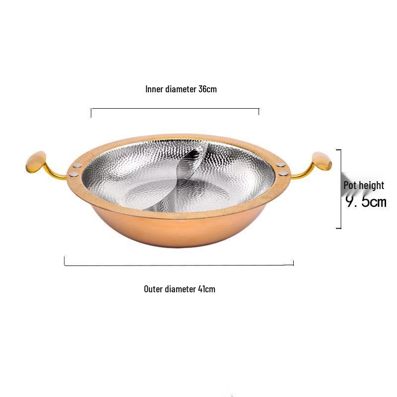 ZISIZ Hammered Rose Gold 3-Ply Steel Split Hotpot
