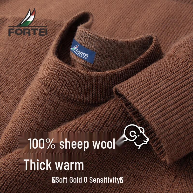 Futing Men s 100% Lambswool Round Neck Sweater 54