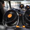 Car Fan Double Head USB Fan for Car with Powerful Cooling 360 Rotation 3Wind Speed Desk Fan for SUV Truck Home