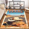 "Texas Cowboy Hat Scenic Desert Road Carpet with Rustic Design" Suitable for use as an anti-slip for living room bedroom sofas