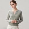 Women's Cashmere V-Neck Multi-Button Sweater - Slim Fit, Loose Knit, Base Layer