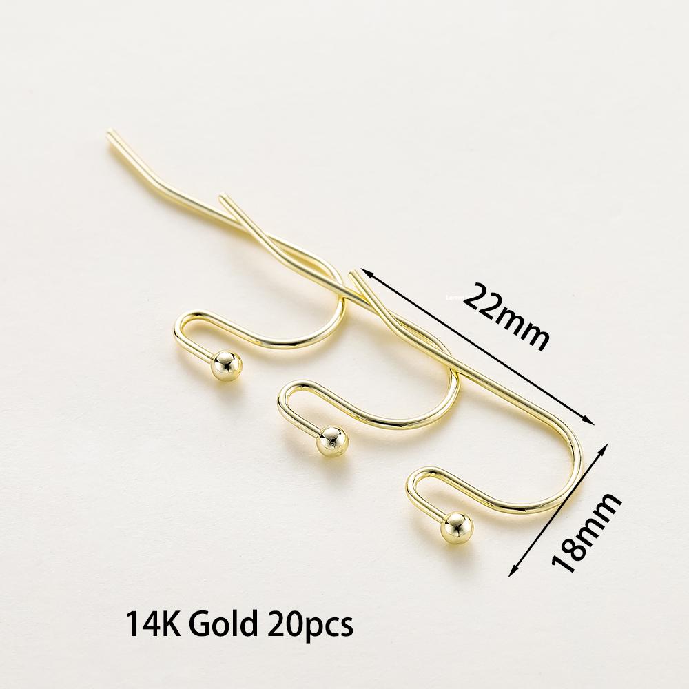 20 Stück/Los 6 Stile 14K 18K Vergoldete Ohrhaken mit Ohrbügel Ohrhaken Ohrringverschlüsse Zubehör für DIY Schmuckherstellung