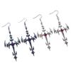 Vampire Jewelry Geometric Cross Pendant Earrings For Women Gothic Style