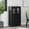 Highboard in Black Oak Look 62 x 32 x 106.5 cm Particleboard