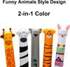 12/6/3pcs 2-in-1 Multicolor Cute Animal Erasable Pens Erase Blue Red Ink 12 Styles Animals Fine Point Pen for School Office Gift