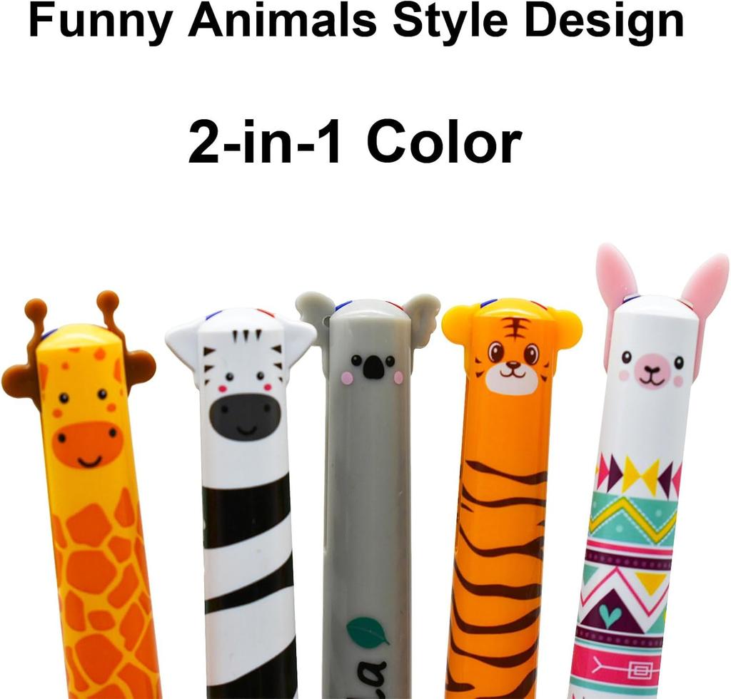 12/6/3pcs 2-in-1 Multicolor Cute Animal Erasable Pens Erase Blue Red Ink 12 Styles Animals Fine Point Pen for School Office Gift