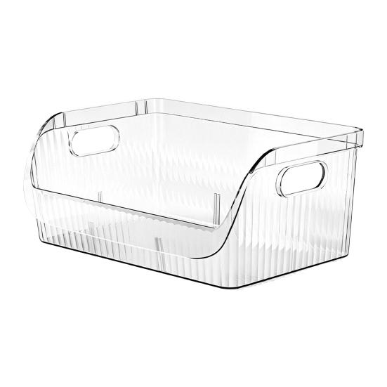 Kitchen Seasoning Organizer with Dividers Clear Plastic Storage Box for Spice Packets Sauces Stackable Dustproof Storage Box for Pantry Cabinet