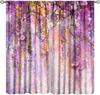 Floral Curta,Farmhouse Colorful Watercolor Wildflower Spring Flower Plant Botanical Pattern Decor Print Window Drapes For