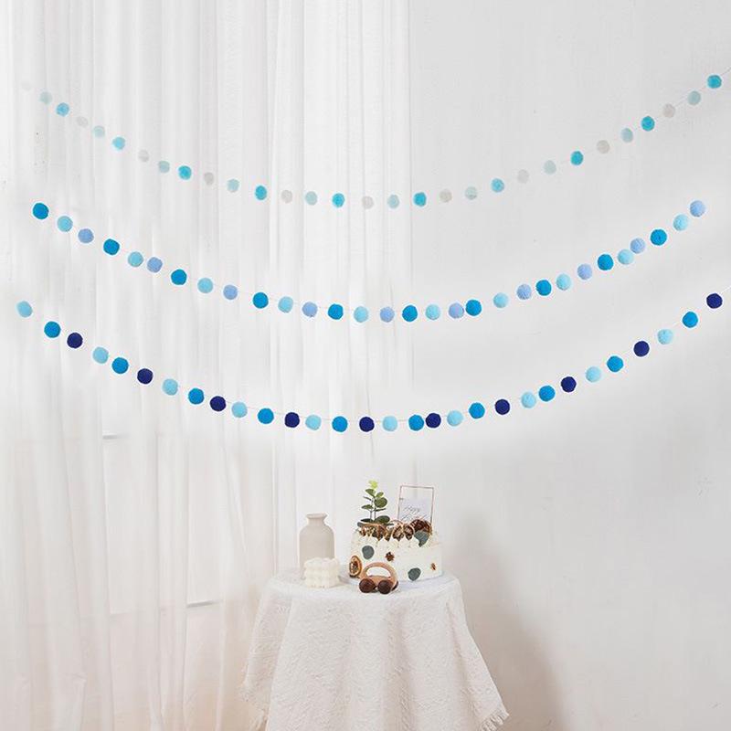Children’s Room Pompon Bunting Decoration - Birthday Party Tent Backdrop Ornament