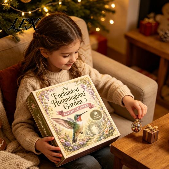Holiday Countdown Calendar 2026 Hummingbird Advent Calendar, 24-Day Acrylic Ornament Set with Bird Figure Decoration for Home Countdown, Christmas