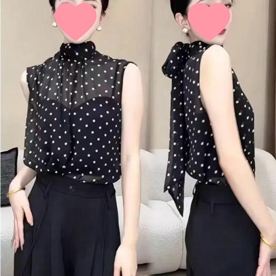 Damen-Oberteil im französischen Stil mit weiten Ärmeln und Pünktchen: Neue Sommer/Herbst Mode, Nischen Design, Elegant & Vielseitig.