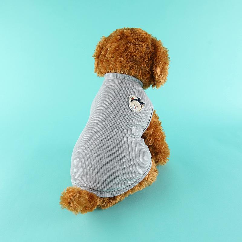 

Spring and summer new pet cat and dog clothes waffle pet vest small and medium-sized dog teddy bear dog clothing XXL серый