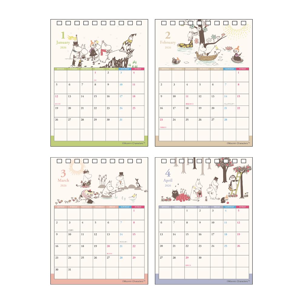 Sunstar Stationery Moomin 2026 Desktop Moomin S8521697 Calendar,