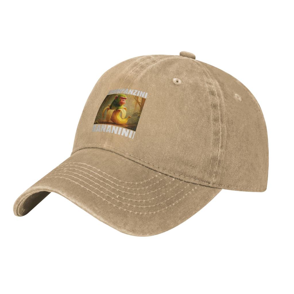 Vintage Chimpanzini Bananini Italian Brainrot Baseball Cap for Men Women Denim Washed Snapback Cap Golf Fit Cap