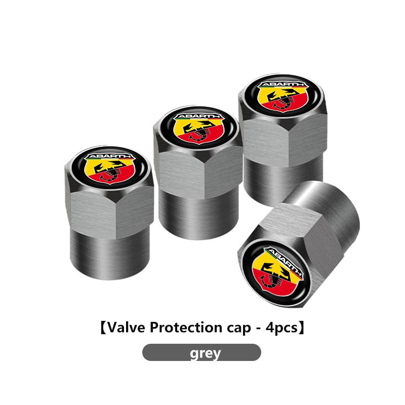 For Abarth 4Pcs Car Styling Aluminium Alloy Wheel Tire Valve Cover Caps FIAT 500 FR Stilo Doblo Tipo Lancia Musa Grande