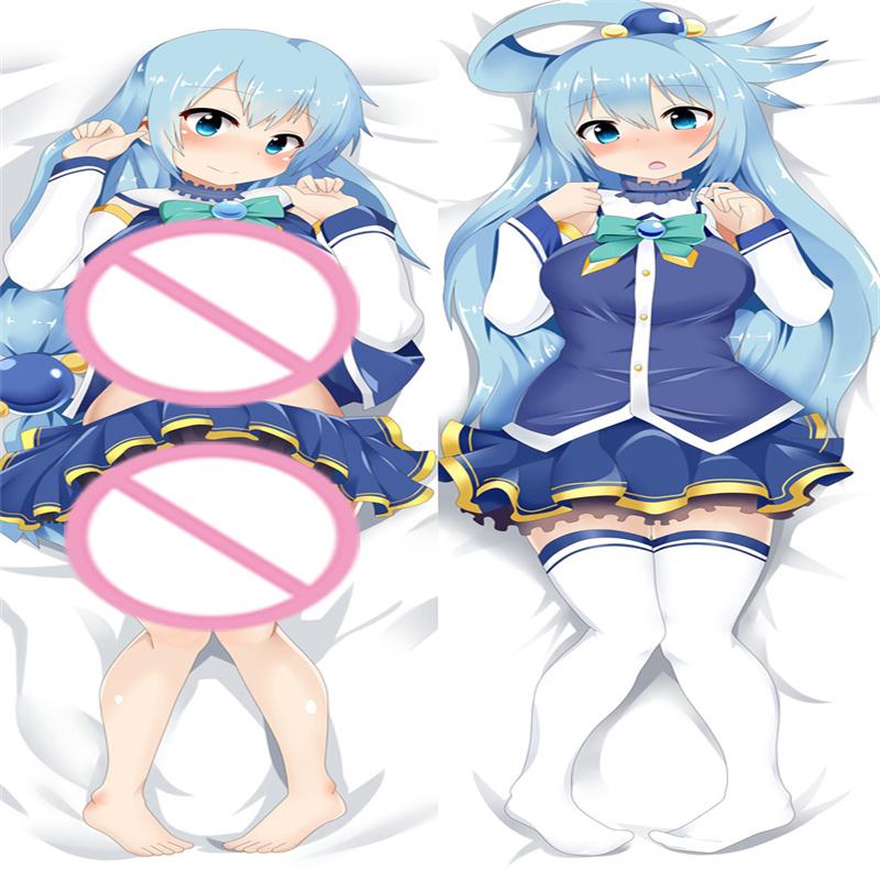 

60x180cm Аниме Дакимакура Каваи Аква Подушка Чехол Обнимающее тело Наволочка Коно Субараш Сэкай Ни Сюкуфуку Wo Постельные принадлежности Наволочки