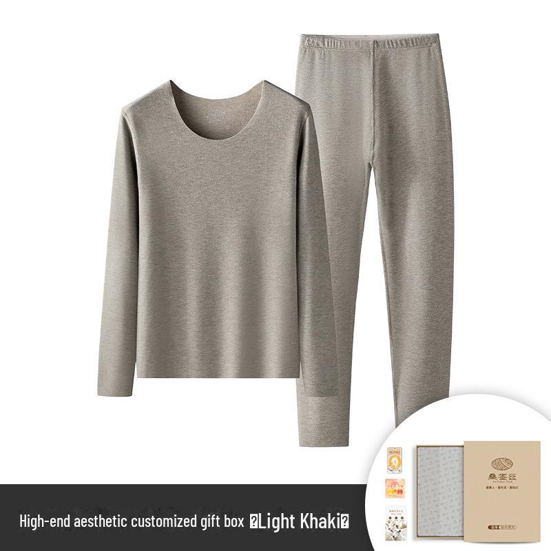 Set dámského termoprádla z hedvábné vlny – jednobarevné, plus sametové, husté na podzim/zimu.