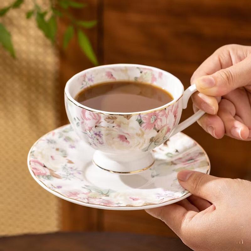 Shangqi Floral Retro British Coffee Cup Set