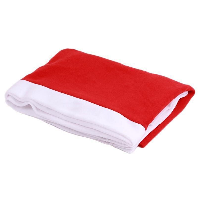 2Pcs Red Santa Chair Hat Cover Table Cloth Cover Christmas Christmas Party Dinner Decor
