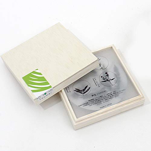 Toumei Pressed Flower B Coasters, Set of 4, Wooden Box