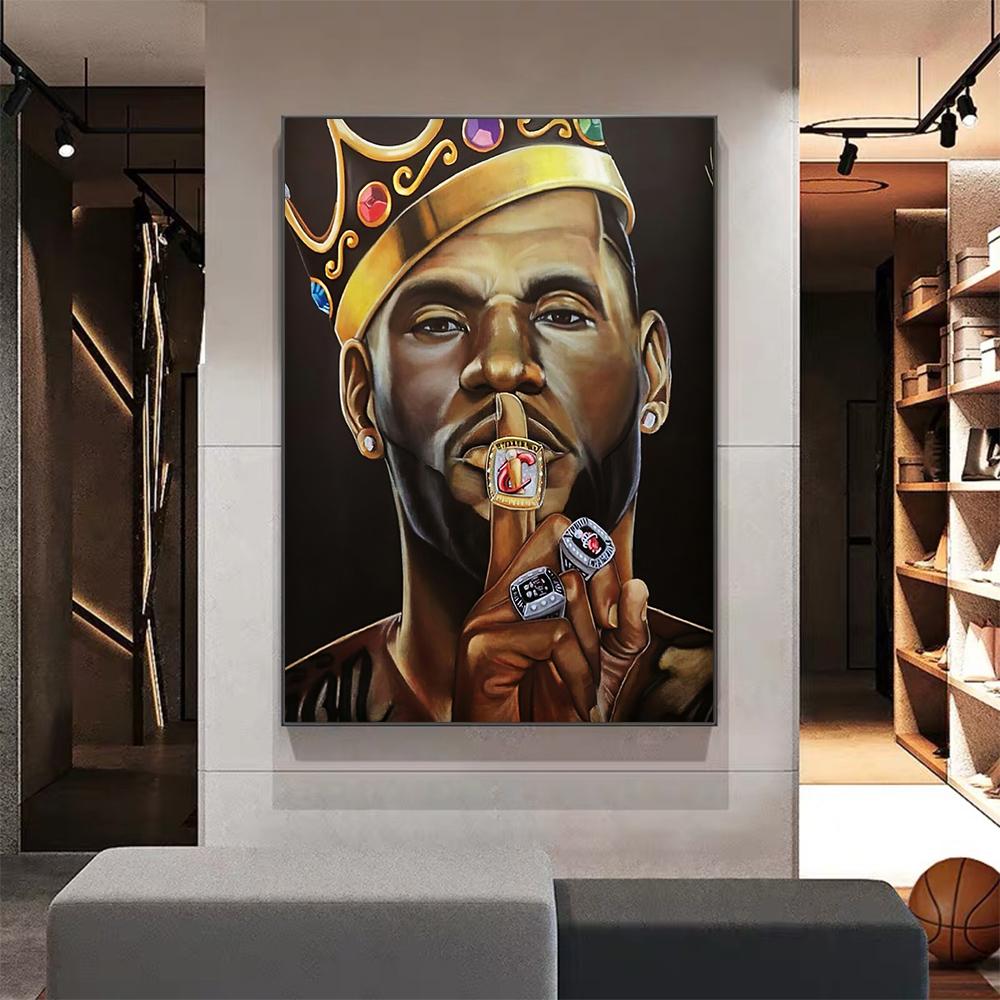 Basketball-Promi-Wandmalereien, Poster, Dunking-Wandmalereien, moderne Heimdekoration, Ölgemälde, Drucke