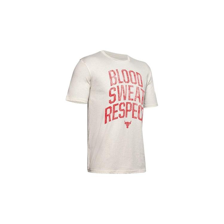 Under Armour Unisex Project Rock Bsr Round-neck Tee White 1351583-110 XXL