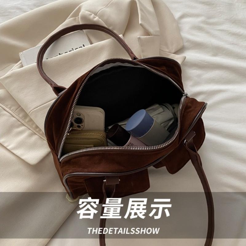Autumn Vintage Suede Square Shoulder Bags for Women Casual Versatile Ladies Handbags Tote Large Capacity Female Underarm Bag