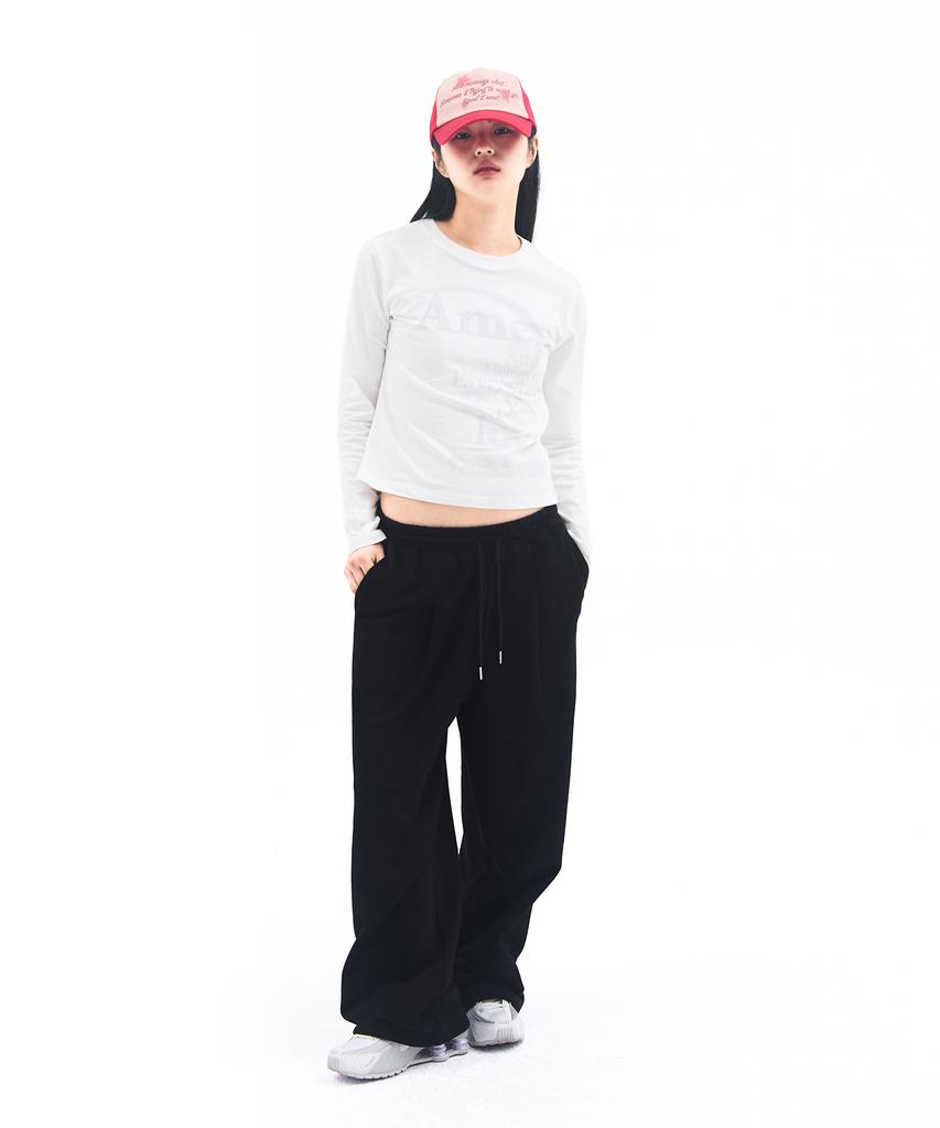 AMES-WORLDWIDE Basic Small Logo Sweat Pants Black