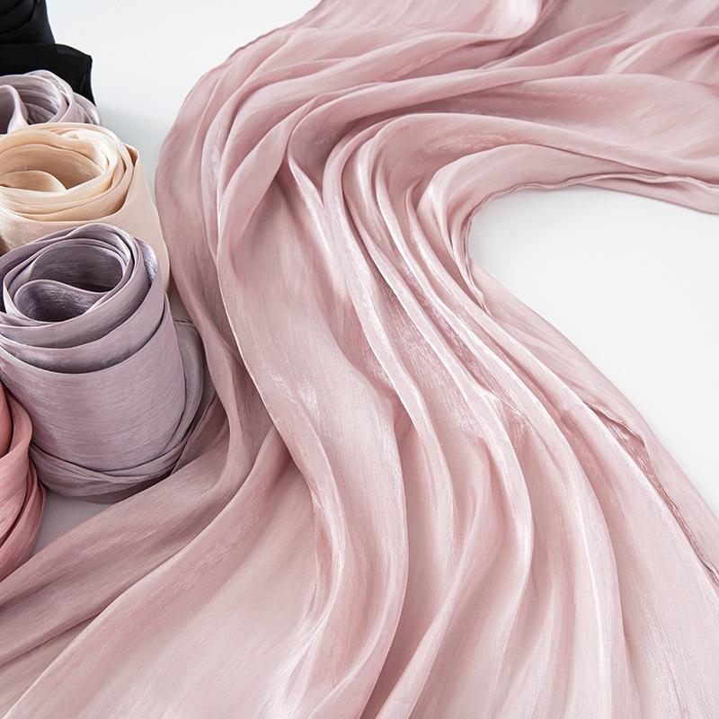 

Однотонный платок на голову шелковый шарф тонкий большой вязаный дорожный солнцезащитный шаль льняной дышащий универсальный шарф-шаль Above 175cm