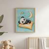 Poster Cute Panda Sleeping On Orange Pillow Poster Cute Panda Sleeping On Orange Pillow, 50X70 Cm, Gold Aluminum Frame, Matte Paper 23