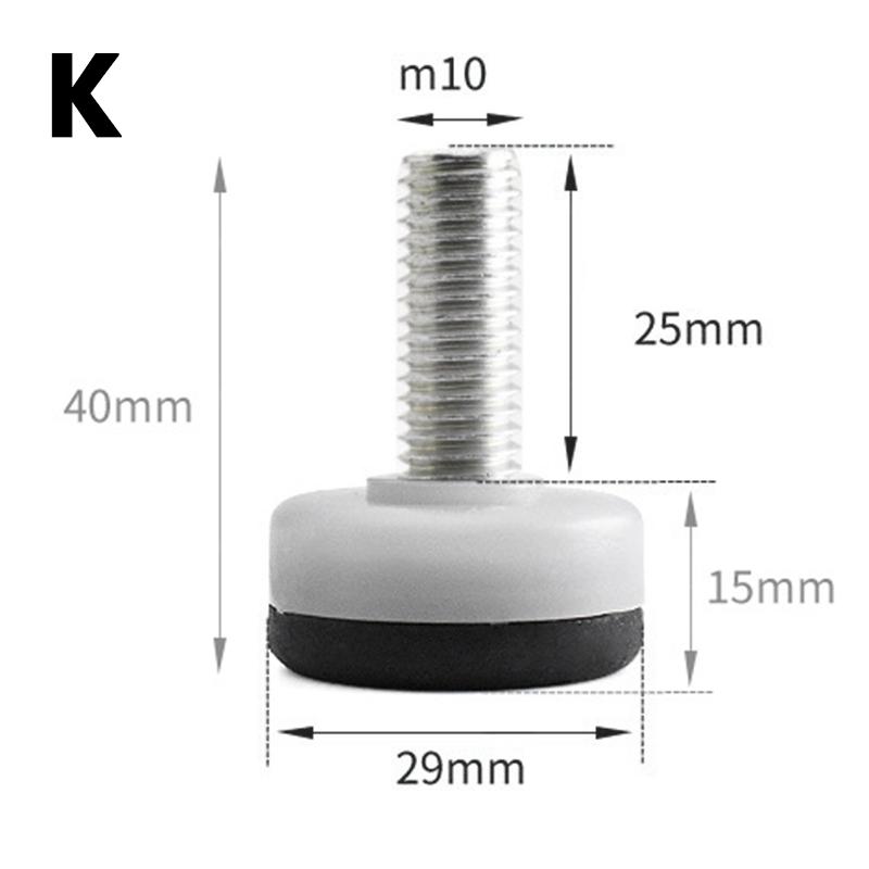 5Pcs Steel Furniture Legs Anti-slip Base Table Cabinet Leg Pad Adjustable Leveling Floor Chair Feet Leveler Table Legs M6 M8 M10