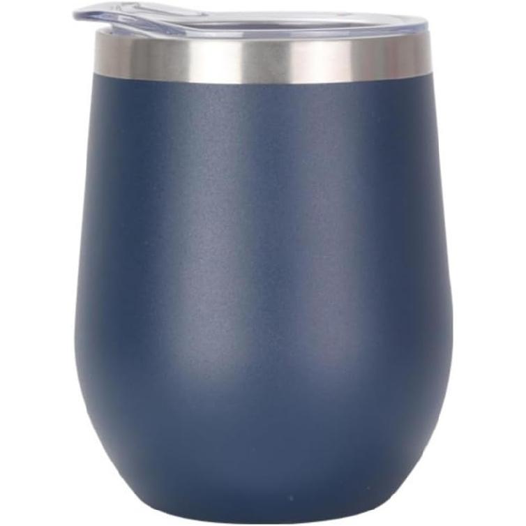 12 oz Stainless Steel Wine Tumbler Stemless Glasses with Lid, Double Wall Insulated Travel Mug Perfect for Wine, Coffee, Drinks, Champagne, Cocktails