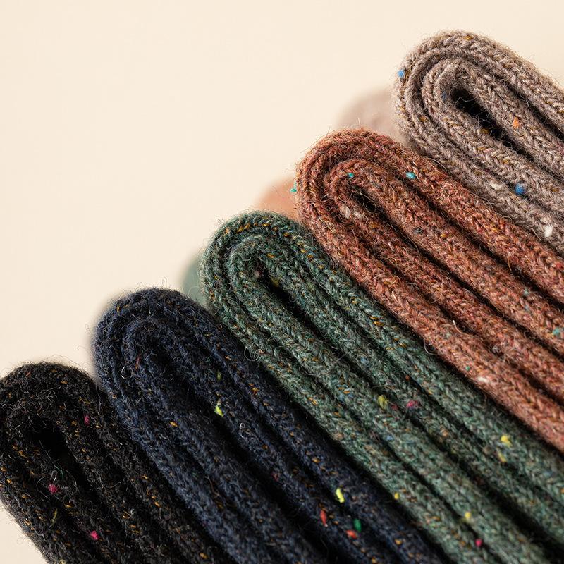 5 Pairs of Ladies Autumn and Winter New Retro Thickened Cartoon All Match In Tube Socks