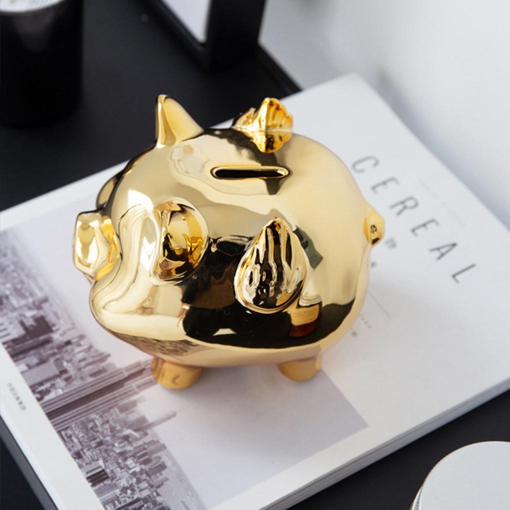 Salvadanaio Porcellana Oro Maialino Carino Salvadanaio Monete Arredamento Creativo per la Casa Decorazione Maialino Portafortuna Salvadanaio Decorazione per la Casa