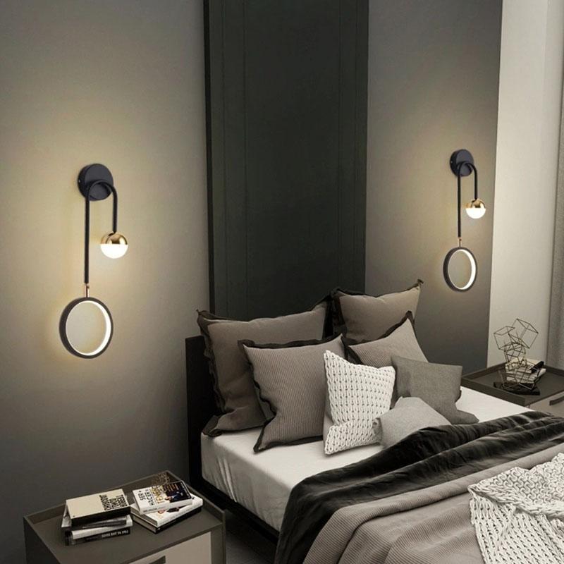 ZK50 Modern light luxury bedroom bedside lamp Nordic living room simple creative aisle corridor background decoration wall lamp