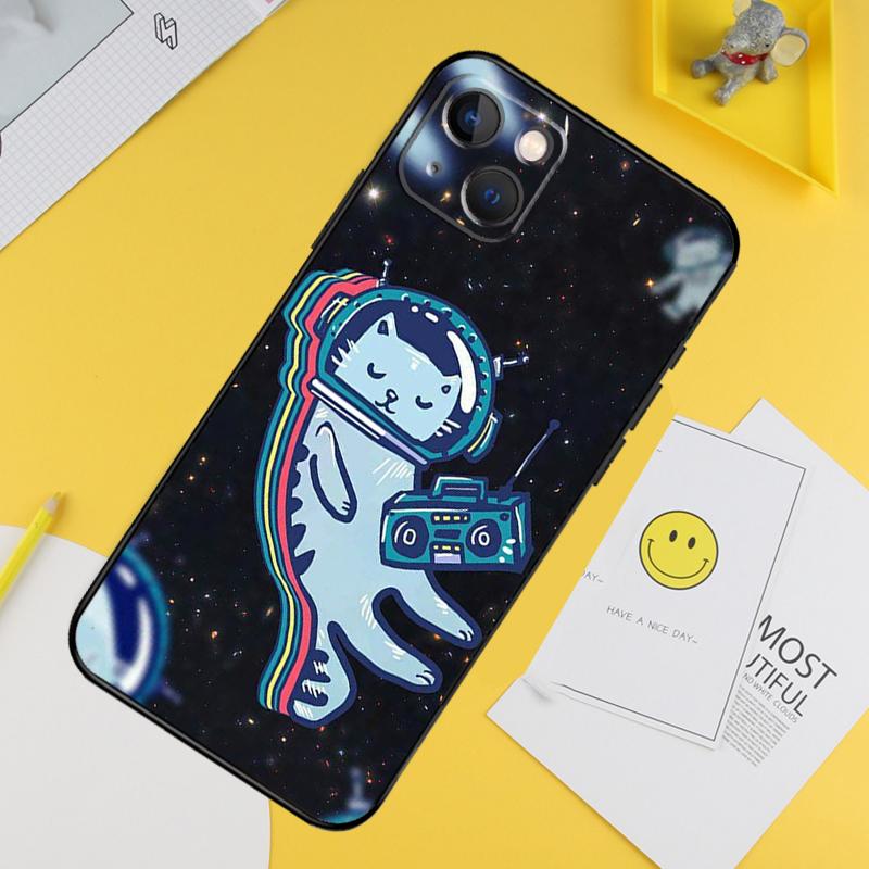 Cats In Space Case For iPhone 16 Pro Max 12 13 Mini 11 14 15 Pro Max XR 15 16 Plus 16e Phone Cover Shell