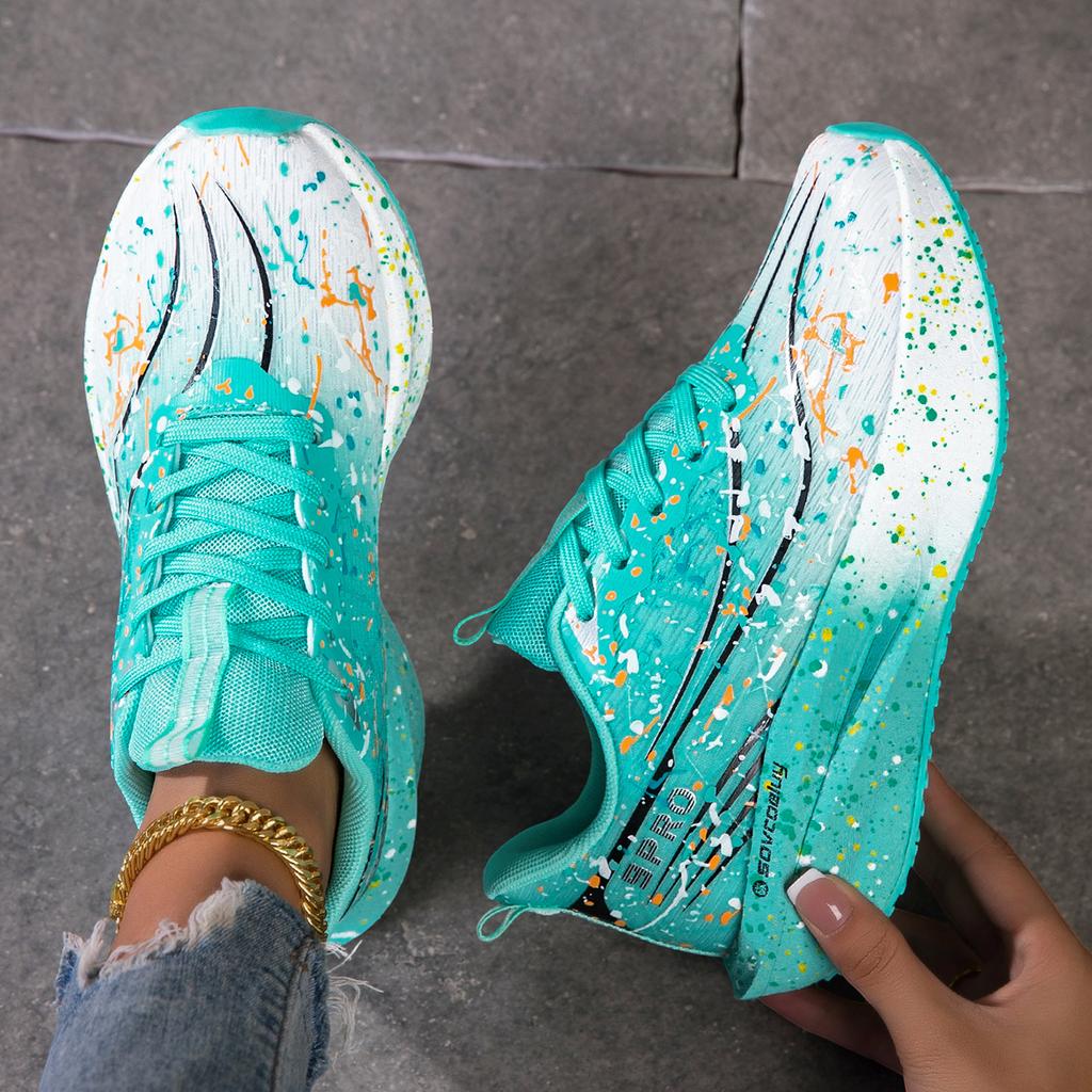 Ladies' Casual Versatile Thick Soled Shoes, Lightweight, Comfortable, Breathable, Sports Carbon Plate Couple Shoes, Night Light Fashion Running Shoes