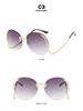 Frameless Round Large Sunglasses - 2024 High-End European & American Style with Sun Protection