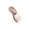 2025 new French women's shoes, fashionable summer casual thick heel low heel sandals round head bag head rear empty fashion drag