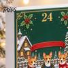 Charming Holiday Crafts Christmas Corgi Advent Calendar with 24 2D Flat Acrylic Dog Ornaments, Countdown Box Decorative Gift Cute Puppy Hanging