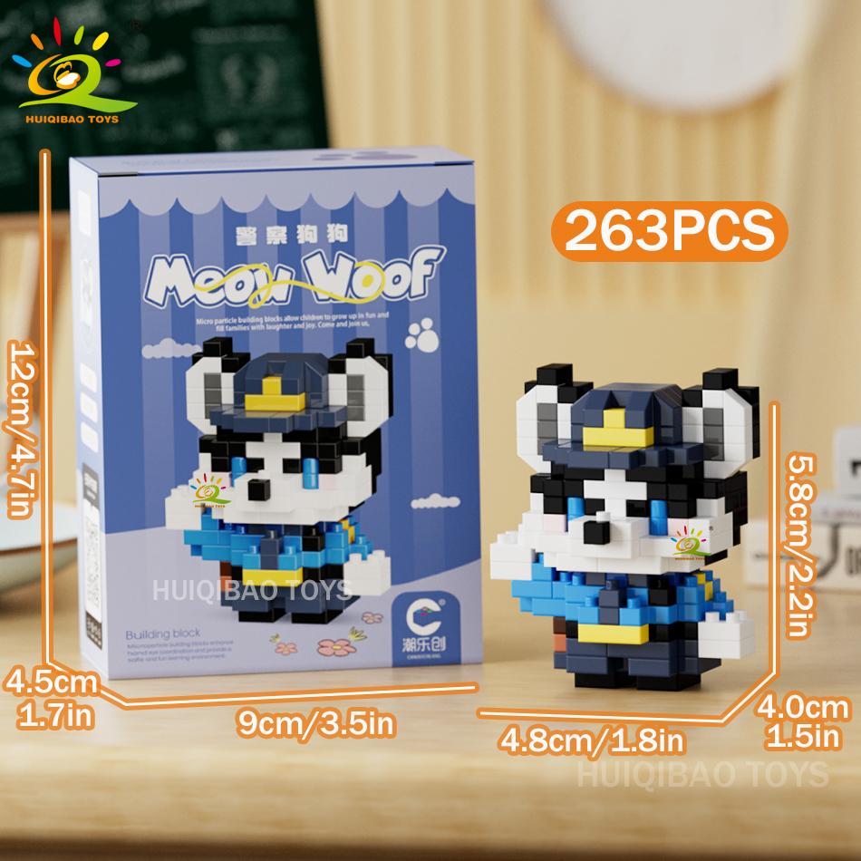 MINI Working Cat Pet Dog Micro Model Building Block Set Kids City Cartoon Animal Diamond Bricks Educational Toys Adult