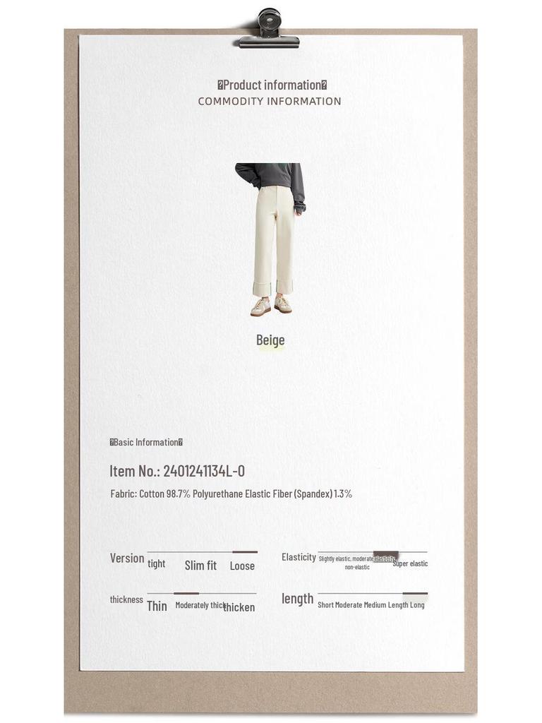 Elva' Island Women's High-Waisted Straight Cropped Pants