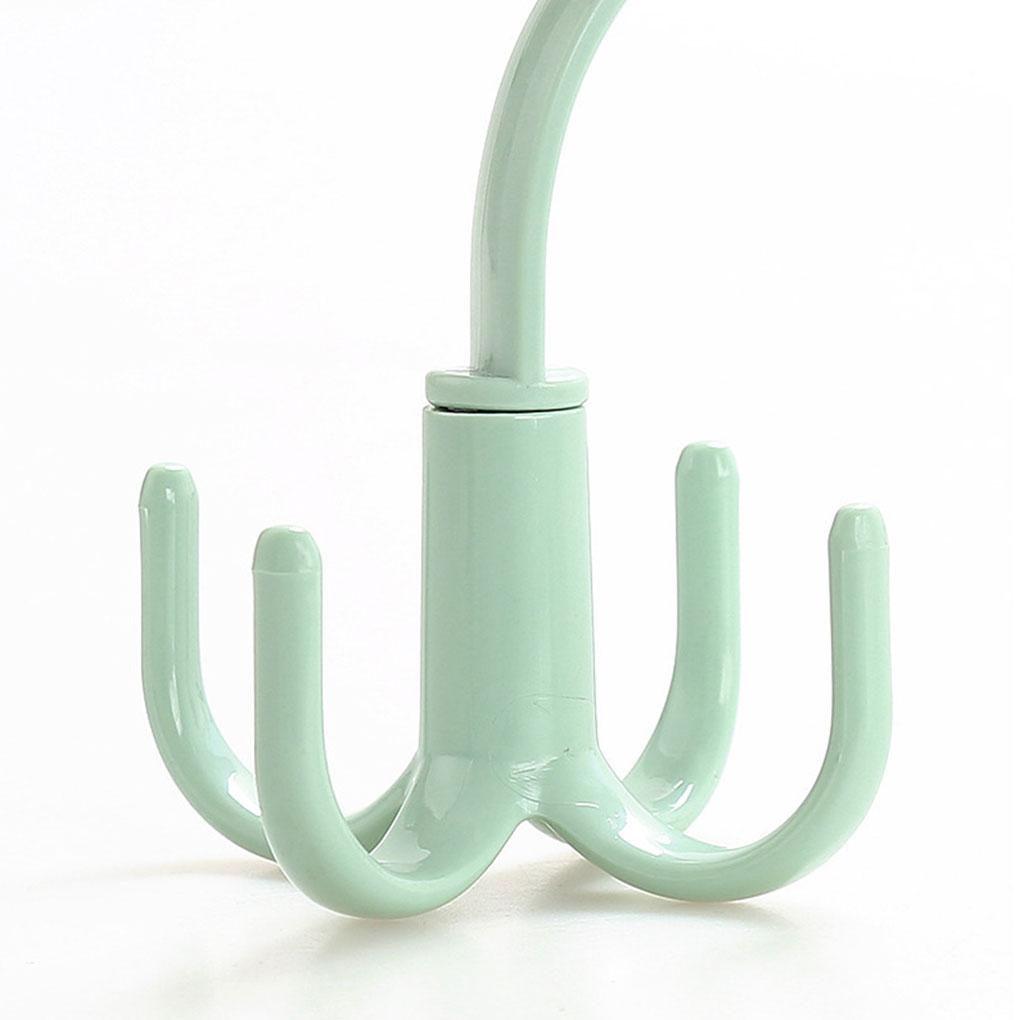 360 Degrees Rotated 4 Hooks Plastic Hanger Handbag Holder Shelf Rack Organizer