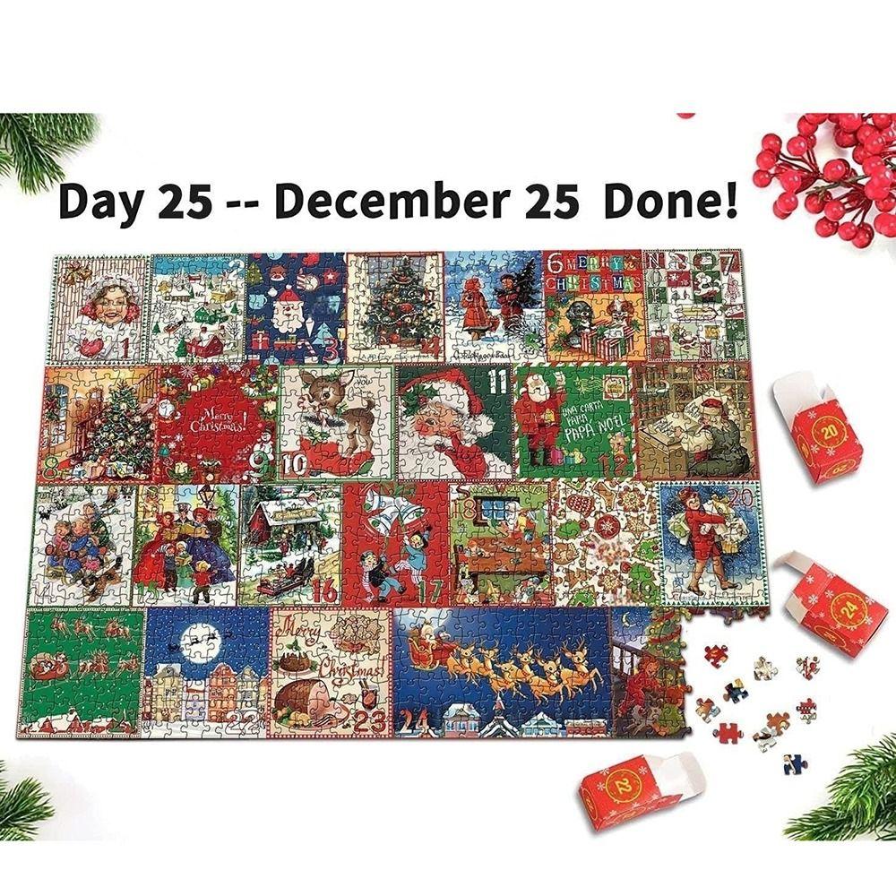 Christmas Gifts Christmas Advent Calendar Puzzle 24 Boxes Santa Claus' Gift Puzzle  New Year Gift