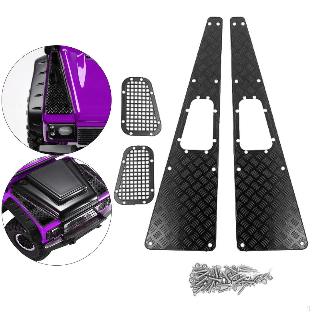 Decor Placă Antiderapantă Accesorii Oțel Inoxidabil Piesă Ornament Capotă Set Grilă Admisie pentru