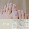 Waterproof Long Lasting ZF 3D Faux Rhinestone Stereo Pattern Full Cover Finished Toe Nail Stickers, Skin Brightening Toenail Decals