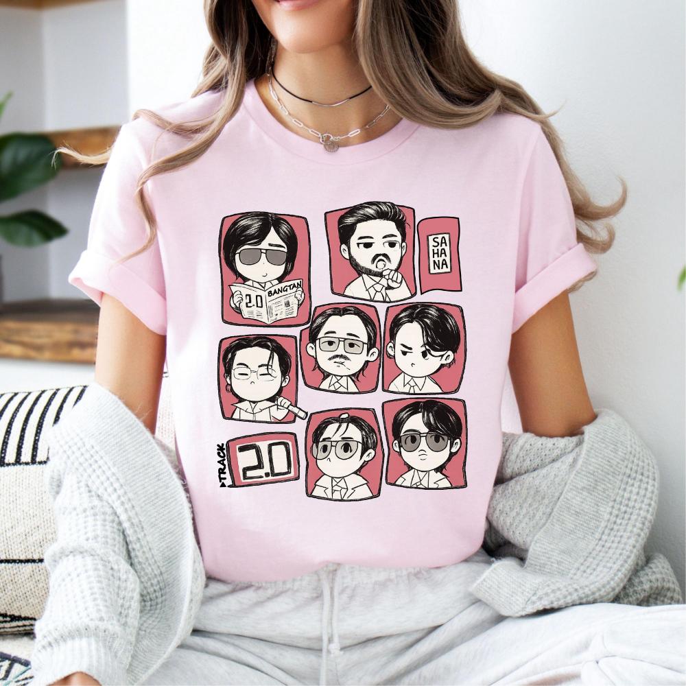 2026 BTS 2.0 Arirang Album Postać z kreskówki Unisex Bawełniany T-shirt Koreański Kpop Zespół Chłopięcy Męski Damski Retro Y2k Koszulka