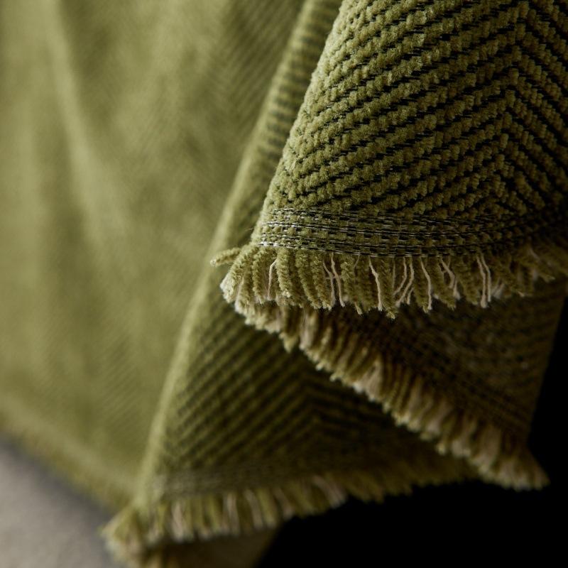 Simple Solid Color Herringbone Pattern Widened Sofa Towel Cover Cloth